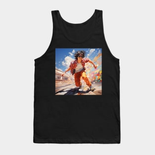 Cool Retro Rollerskater Tank Top